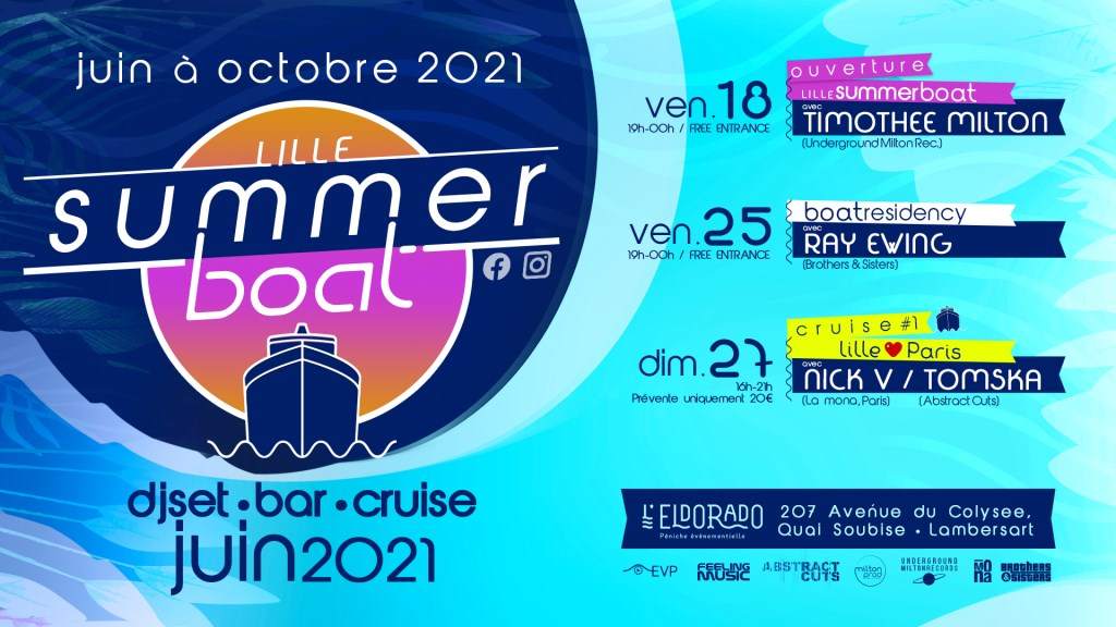 Lille Summer Boat 2021 'Ouverture' Music By Timothée Milton (Bar - Dj Set) - フライヤー裏