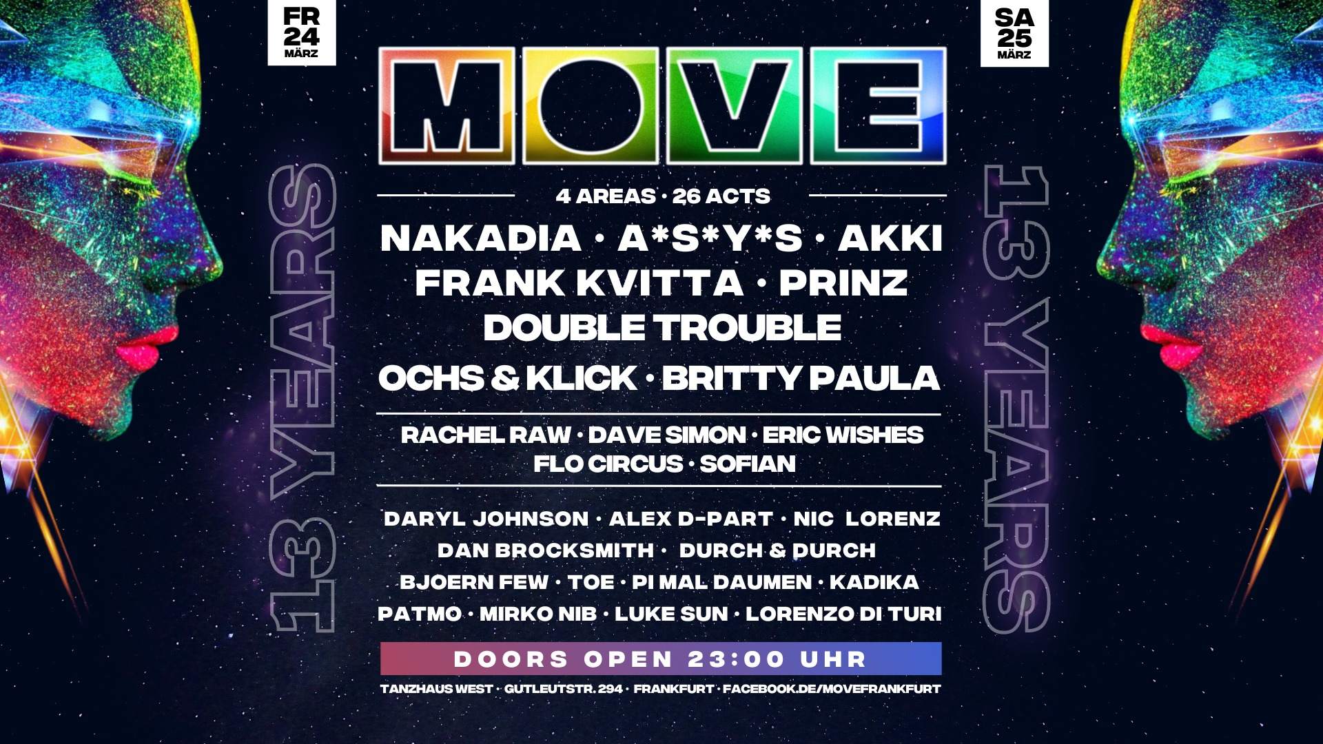 MOVE - 13 Years - 2 Days Weekend Indoor Festival - フライヤー表