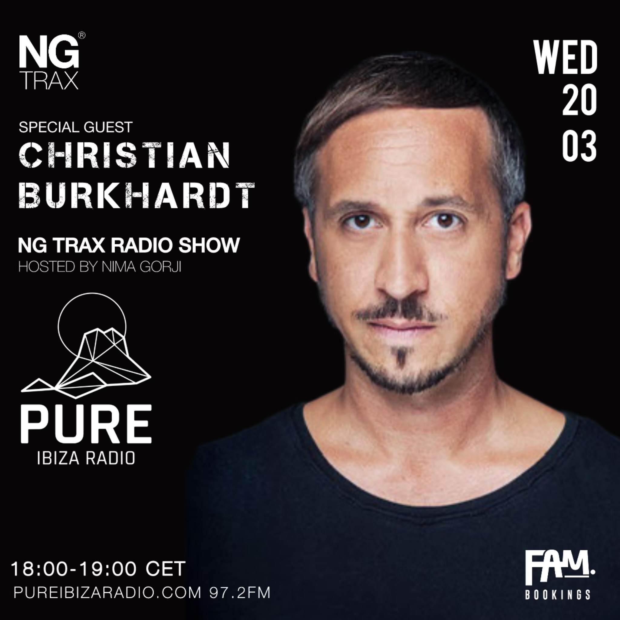 CHRISTIAN BURKHARDT@ PURE IBIZA - NG TRAX & FAMBOOKINGS RADIO SHOW - Página frontal