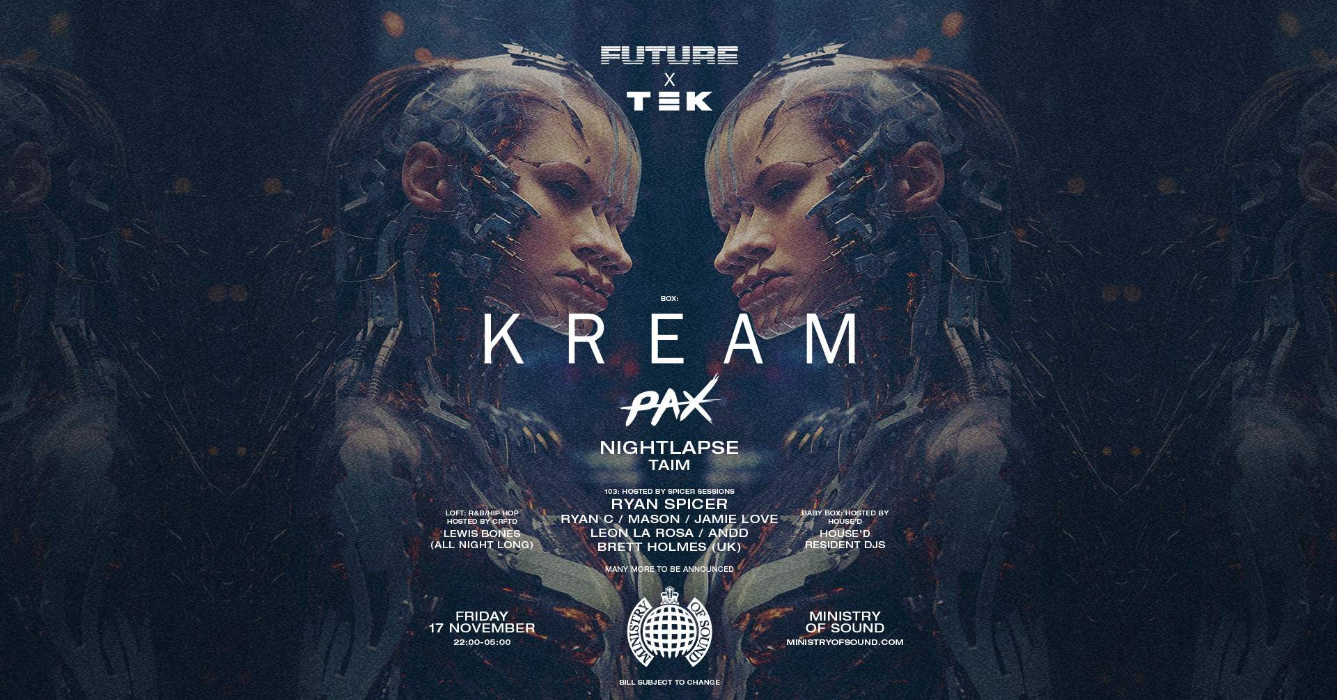 FUTURE X TEK presents KREAM - フライヤー表