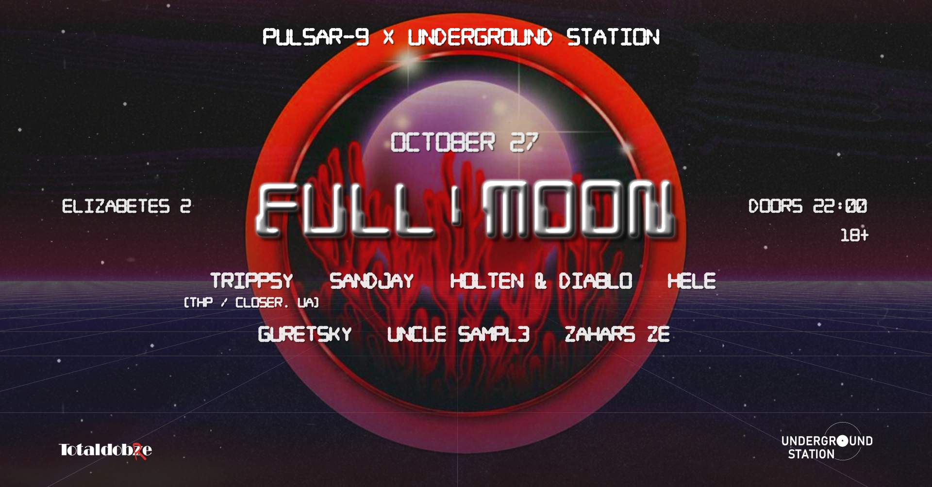 PULSAR 9 x Underground Station: FULL MOON with Trippsy - フライヤー表