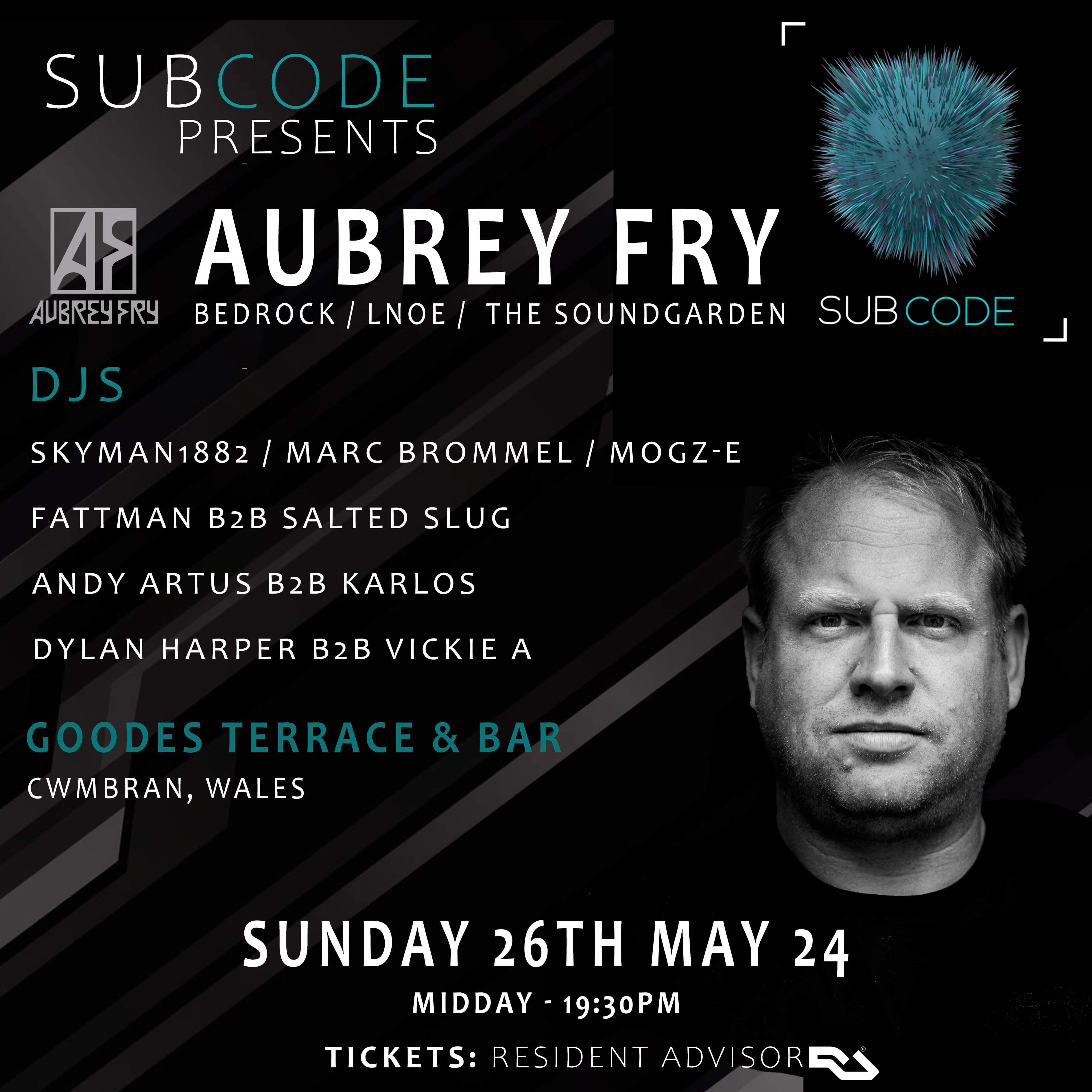 Subcode presents: Aubrey Fry The Terrace sessions - フライヤー表