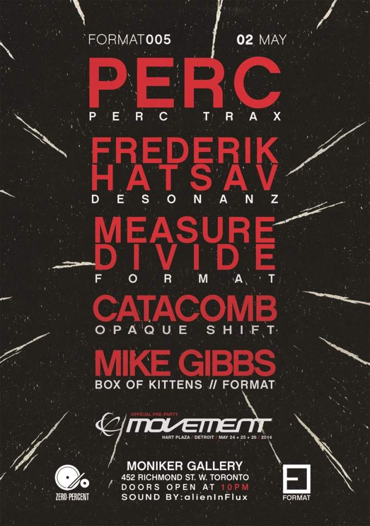 Format005 - Perc - Official Movement Pre-Party - Flyer front
