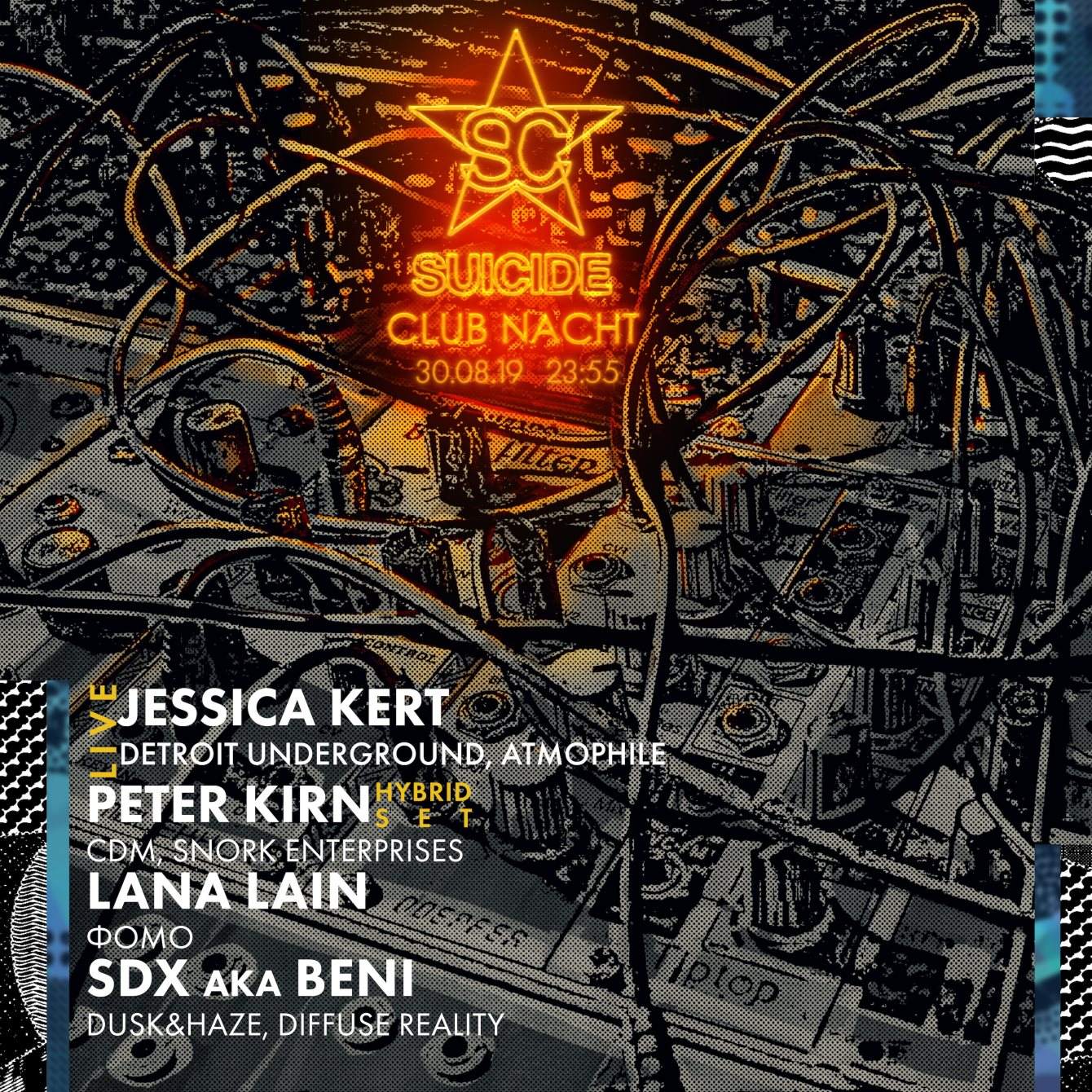Suicide Club Nacht with Live AV by Jessica Kert and Many More, Open Air + Club - フライヤー裏
