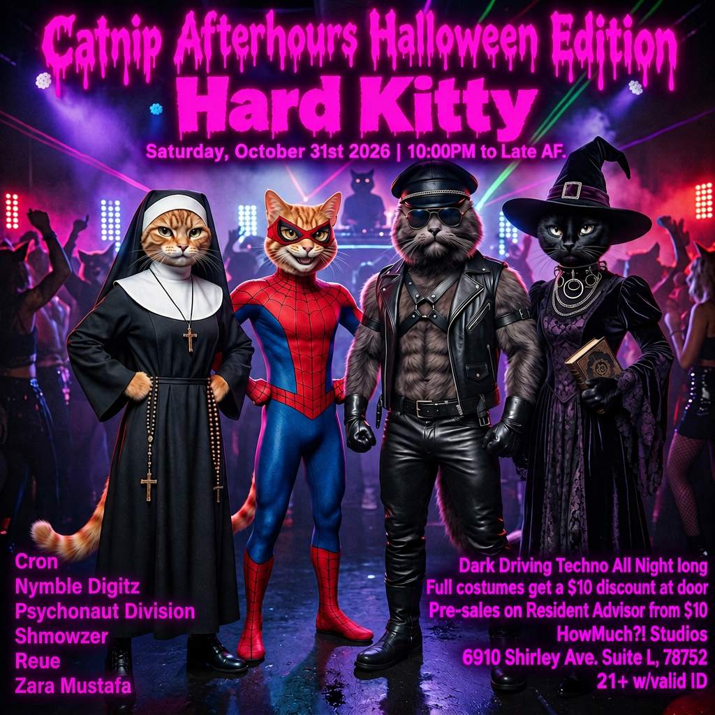 Catnip Afterhours Halloween - HARD KITTY at How Much Studios, Austin ...