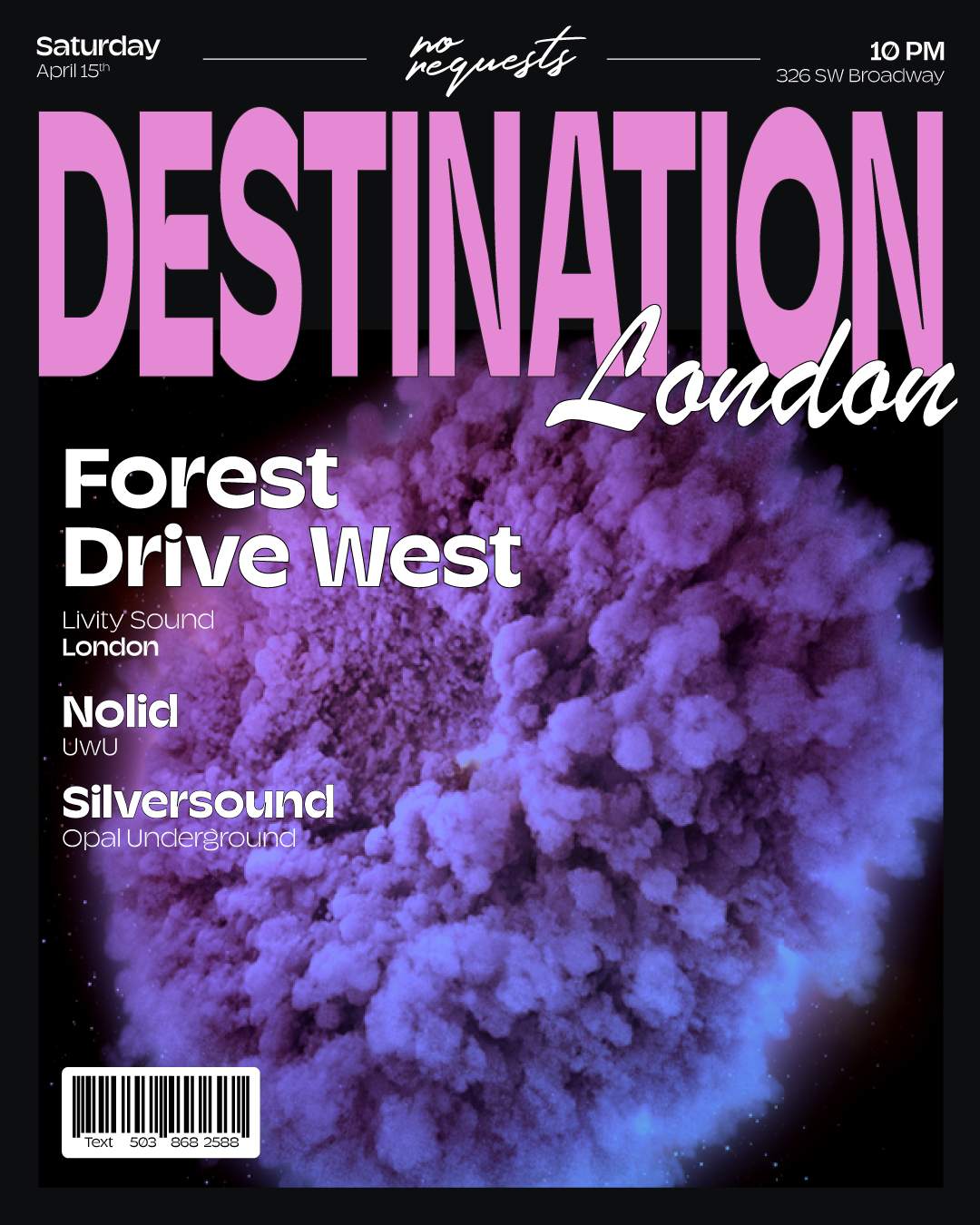 Destination: London with Forest Drive West - フライヤー表