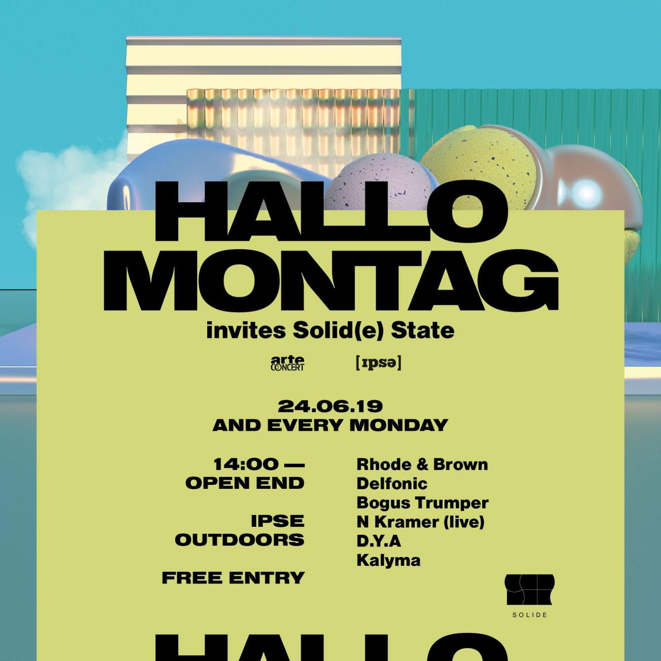Hallo Montag - Open Air Invites Solid(e) State - フライヤー表
