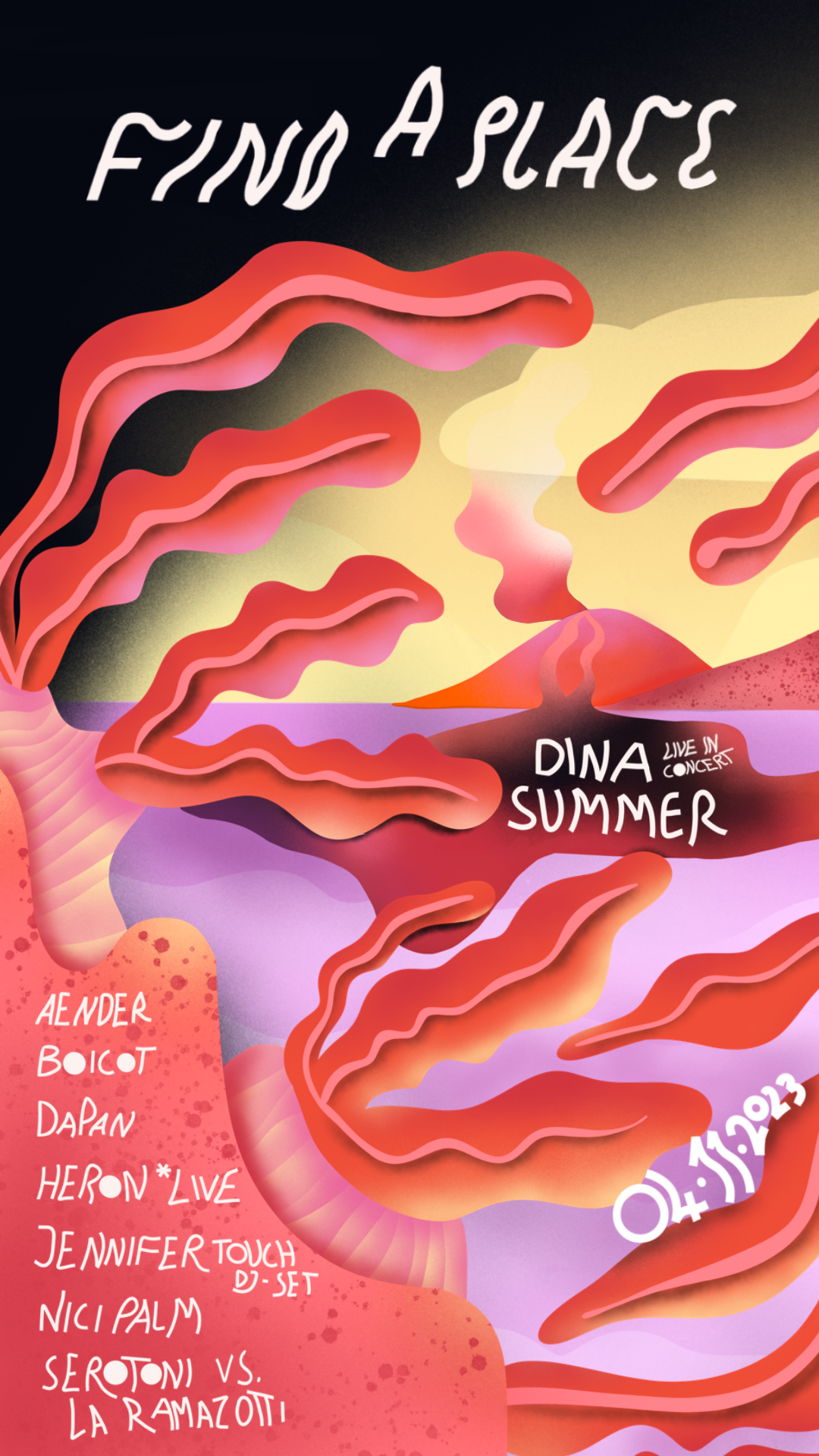 Find a Place with Dina Summer - フライヤー表