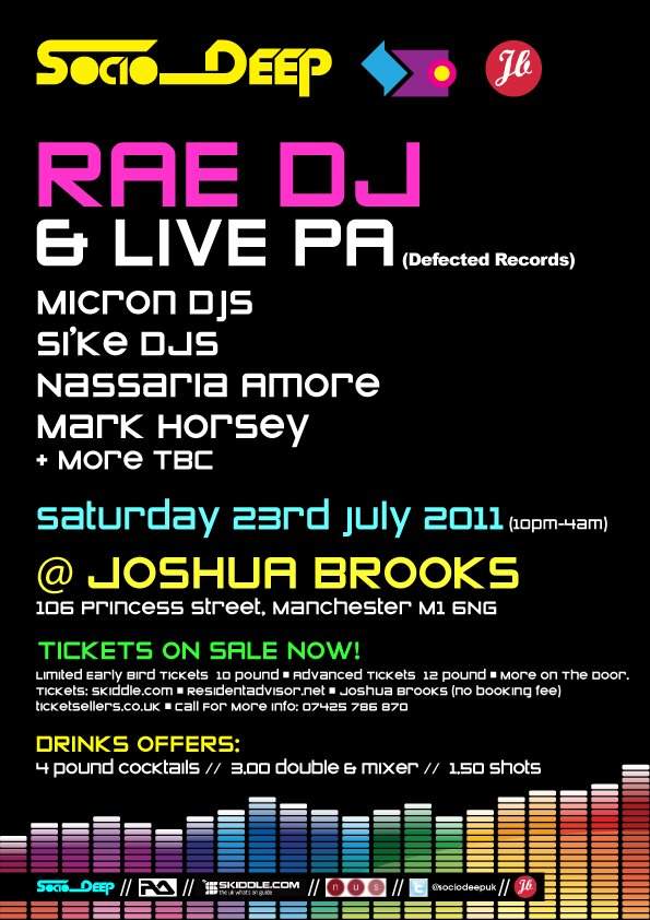 Rae Dj Live Pa at Joshua Brooks, Manchester