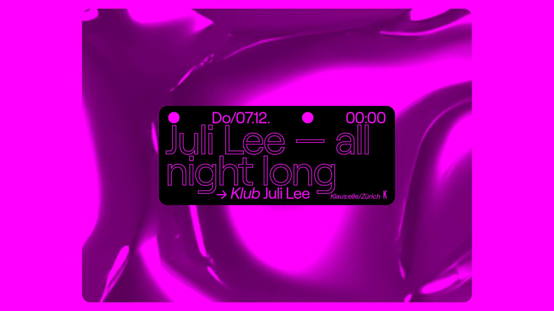 Juli Lee — all night long - フライヤー表