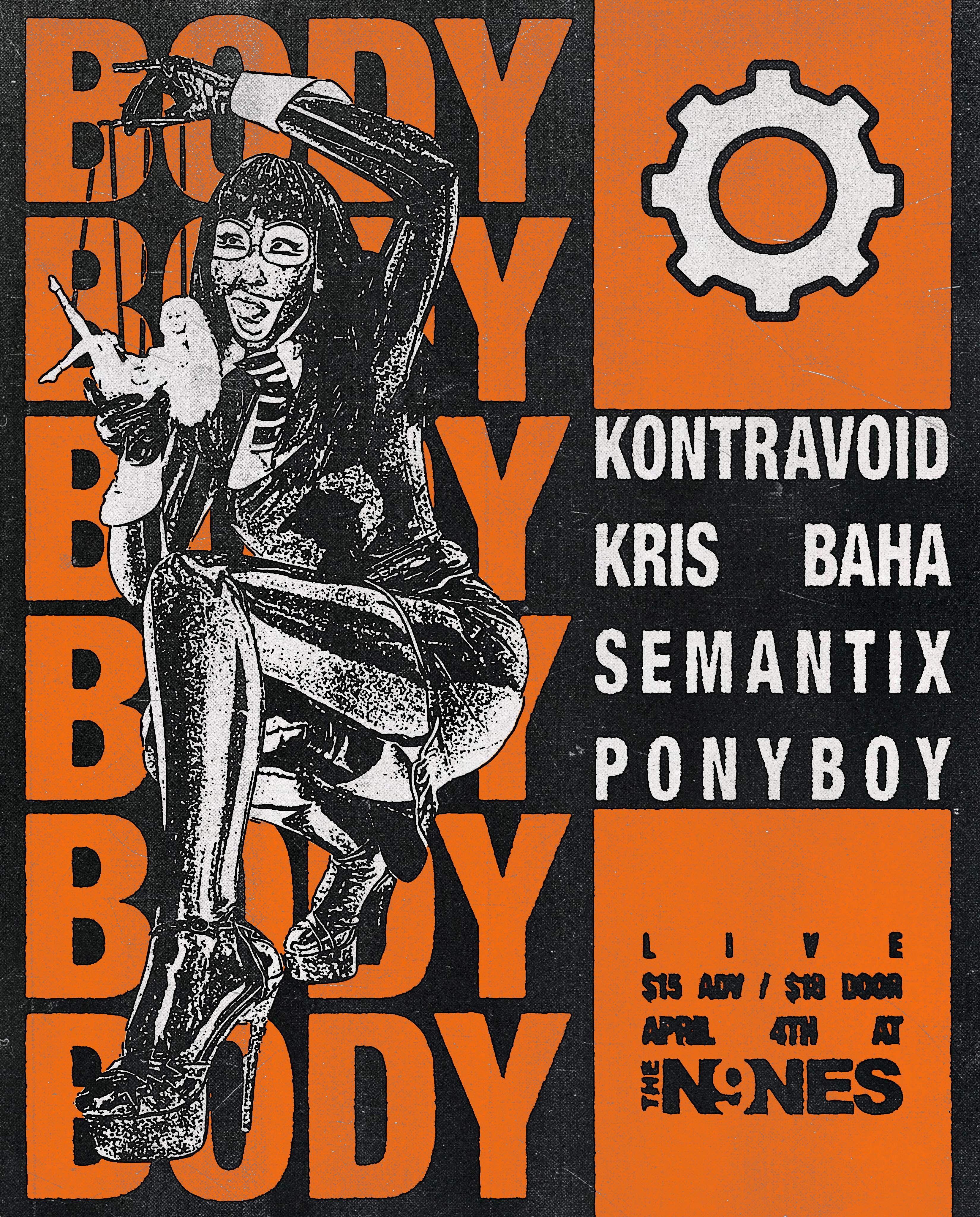 BHC PRESENTS: Kontravoid // Kris Baha // SEMATIX // PONYBOY LIVE - Página frontal