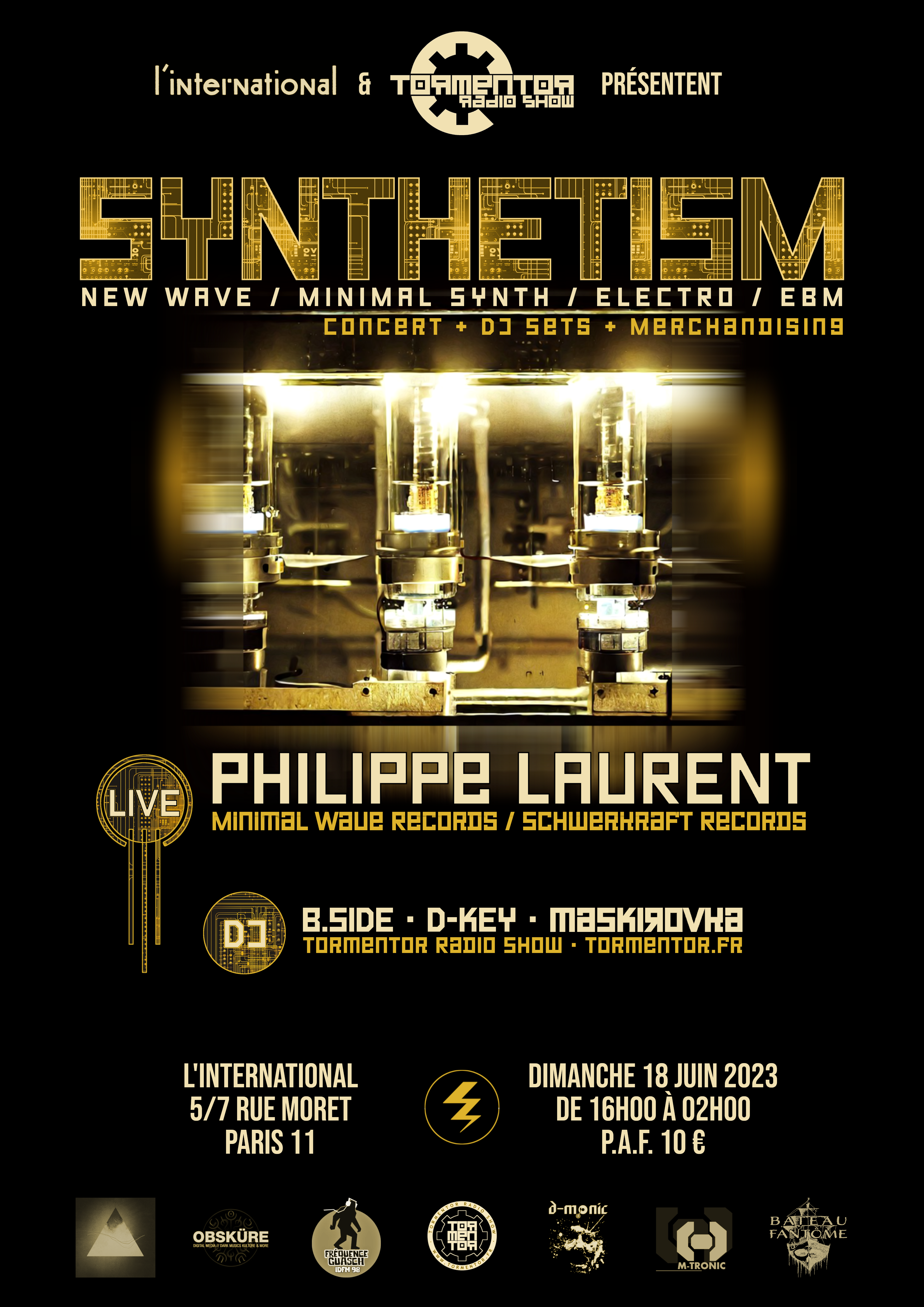 SYNTHETISM #01: Philippe Laurent ✜ B-Side ✜ D.Key ✜ Maskirovka - フライヤー表