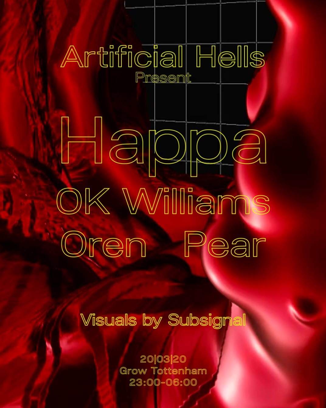 [POSTPONED] Artificial Hells presents: Happa, OK Williams, Oren & Pear. - Página trasera