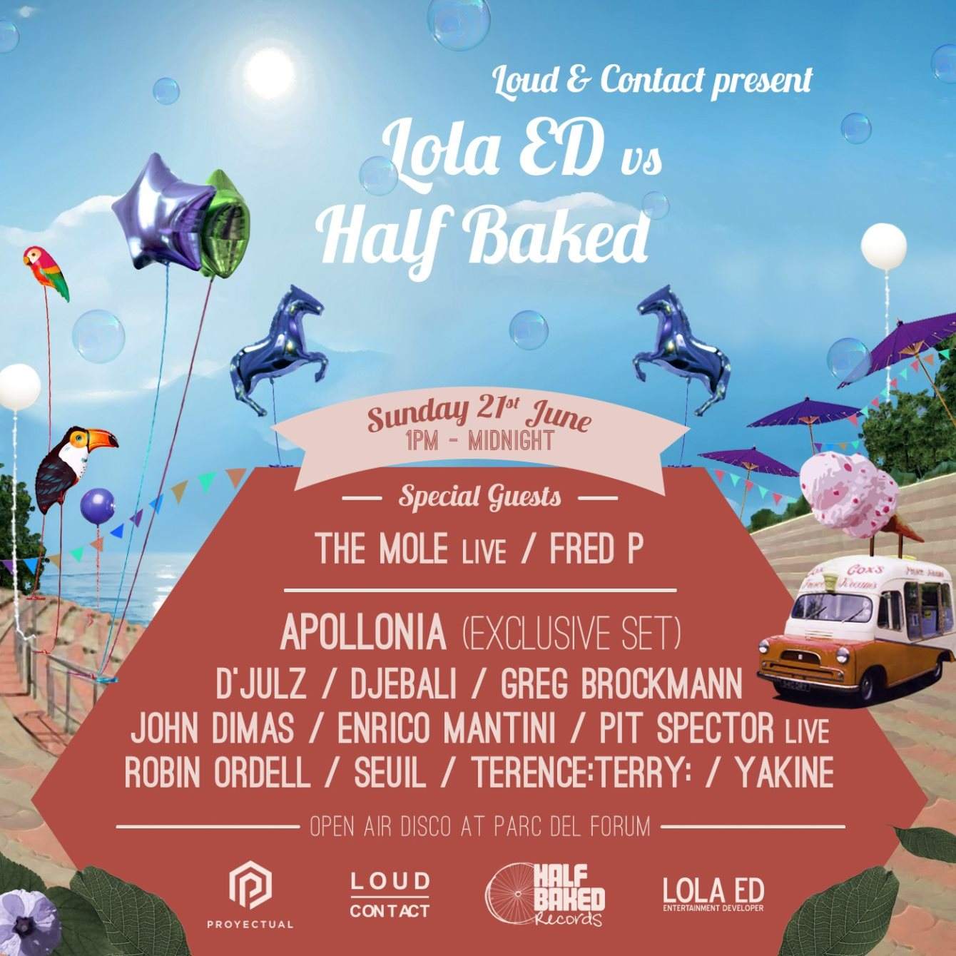Lola ED vs Half Baked Open Air- Apollonia Exclusive BCN Set, Fred P,The Mole Live, and More - Página frontal