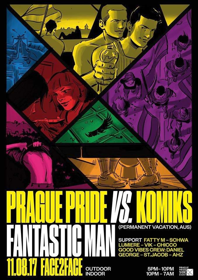Komiks vs. Prague Pride with Fantastic Man - Página frontal