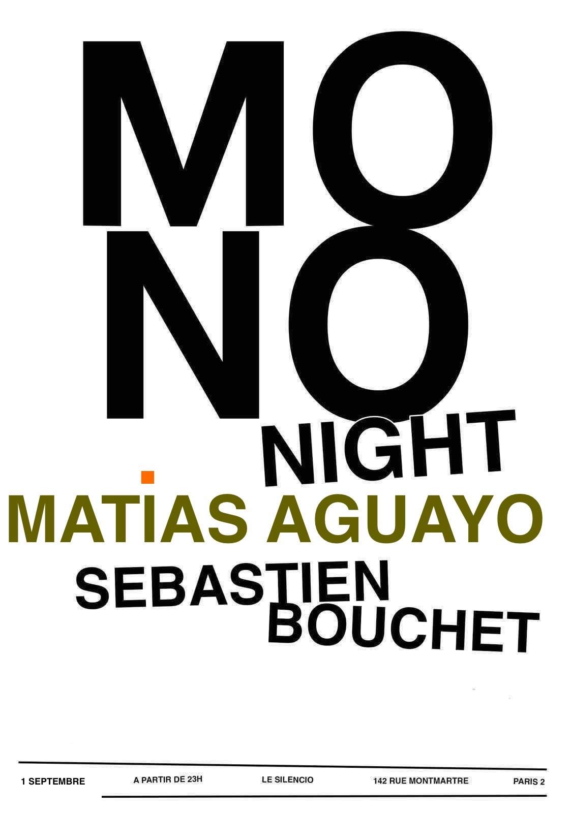 Mono Night X Matias Aguayo - フライヤー表