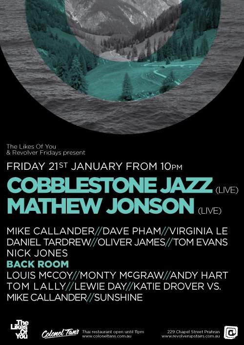 The Likes Of You & Revolver Friday presents Cobblestone Jazz & Mathew Jonson Live - Página frontal
