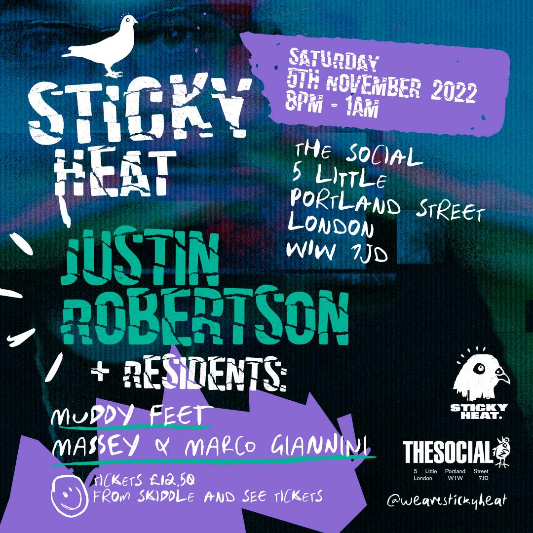 Sticky Heat with Justin Robertson - フライヤー裏