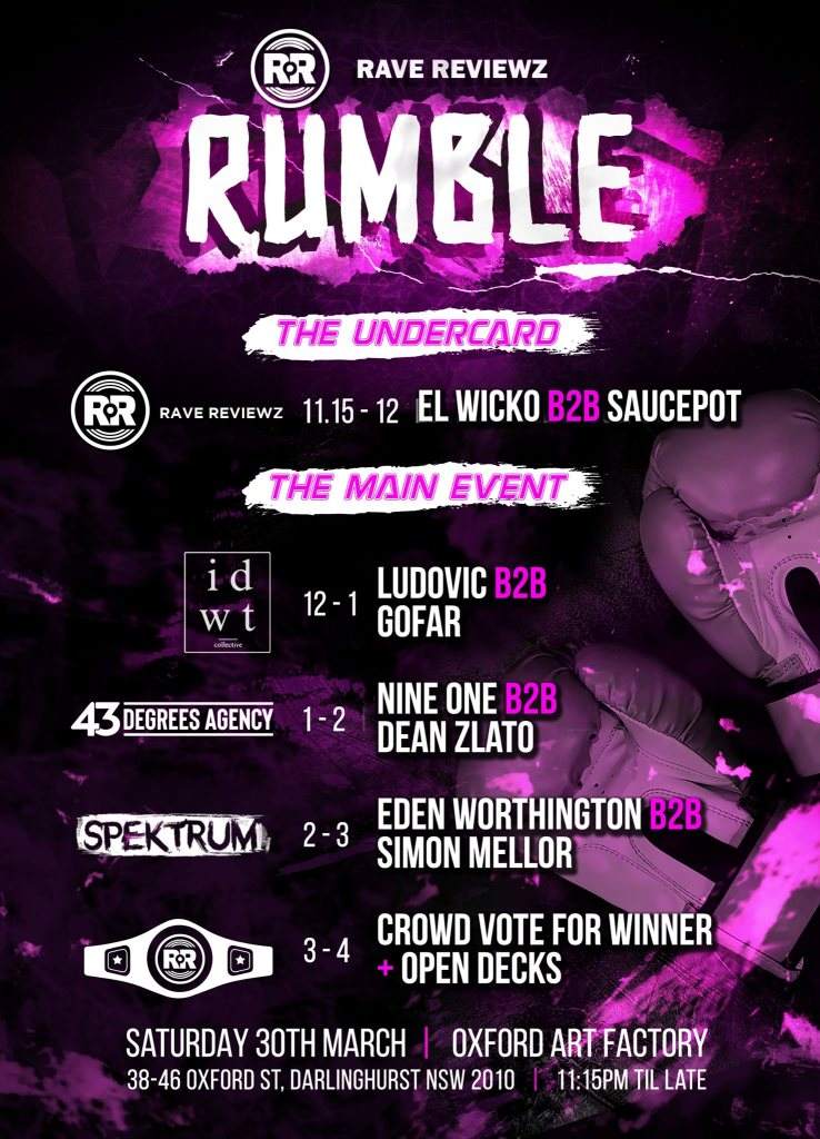 The Rave Reviewz Rumble en Oxford Art Factory, Sydney