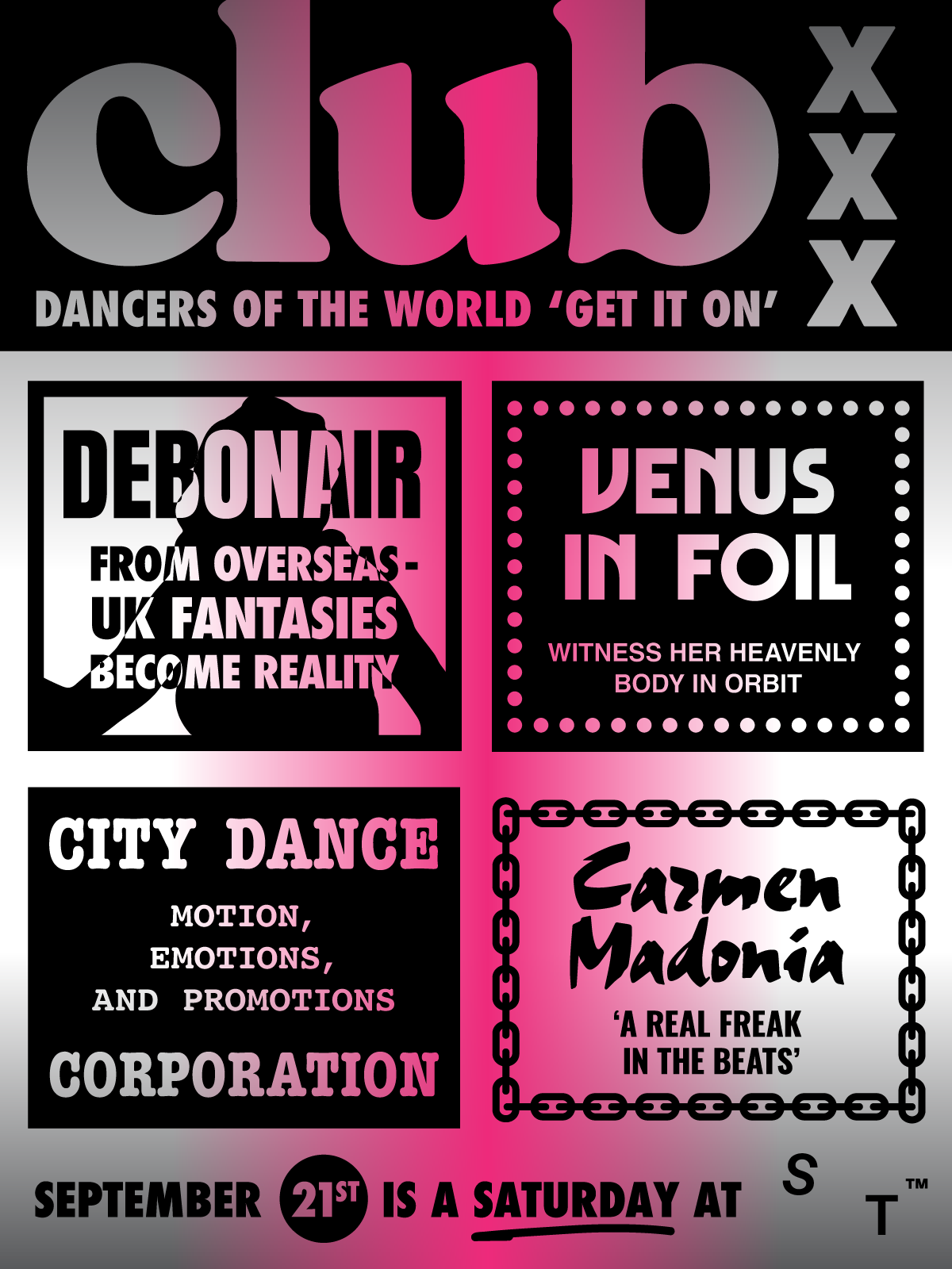 1200px x 1600px - 164: Club XXX featuring DEBONAIR, Venus in Foil, City Dance Corporation and  Carmen Madonia at Standard Time, Toronto Â· Tickets