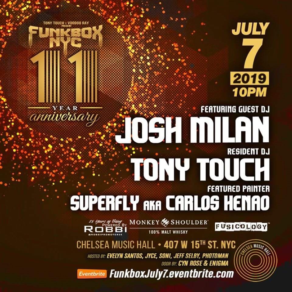 Tony Touch & Mr Voodoo Ray - Funkboxnyc 11th Anniversary - Flyer front