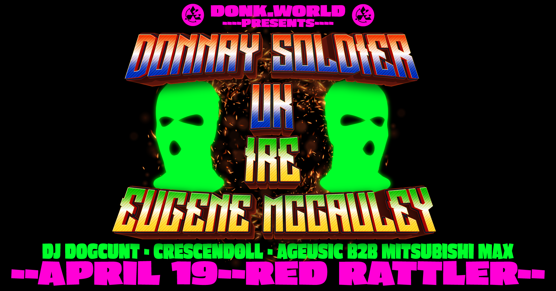 DONK.WORLD PRESENT: Donnay Soldier (UK) & EUGENE MCCAULEY (IRE) - フライヤー裏