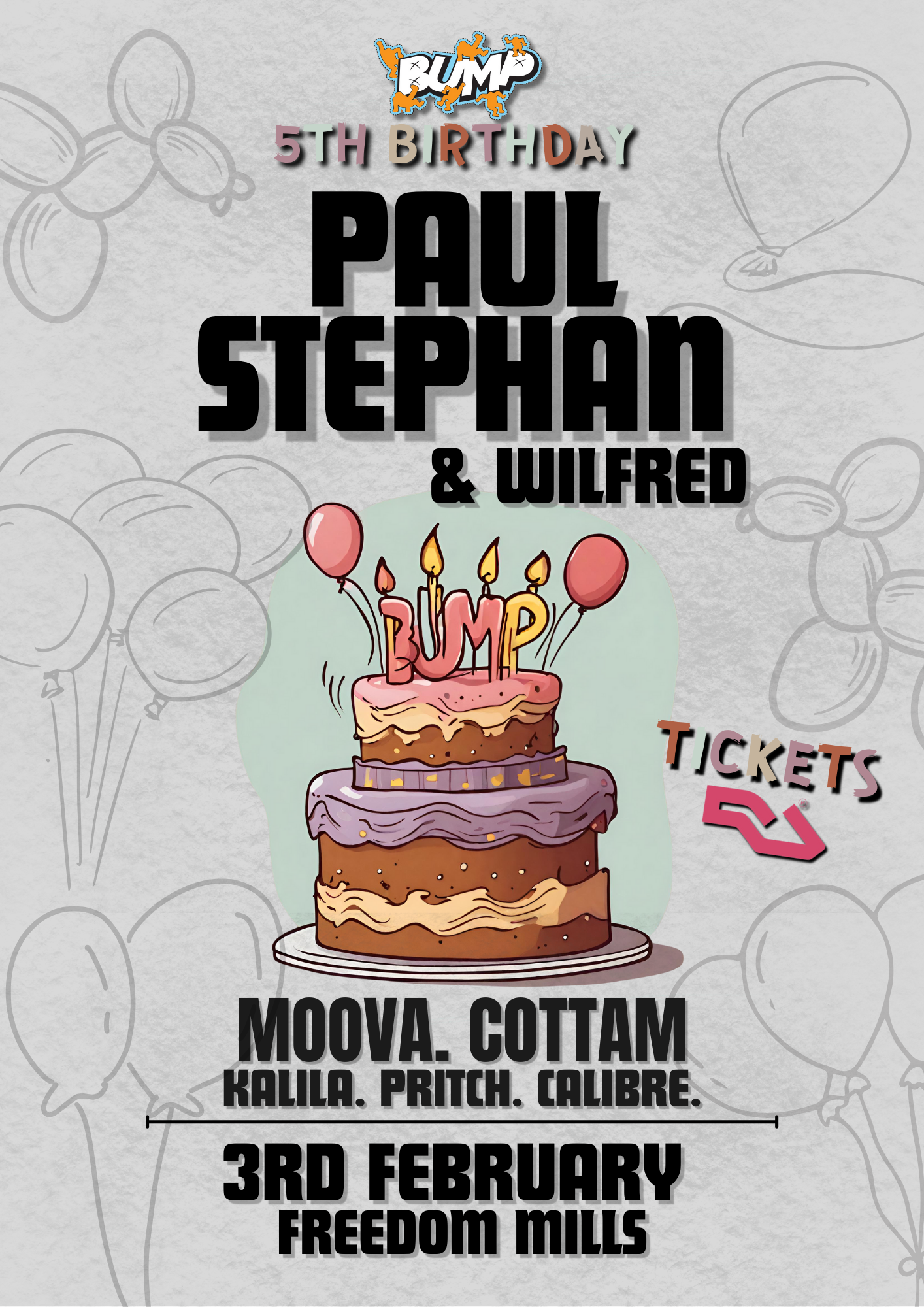 Bump Leeds 5th Birthday w/ Paul Stephan & Wilfred + Moova / Cottam & Friends - Página trasera