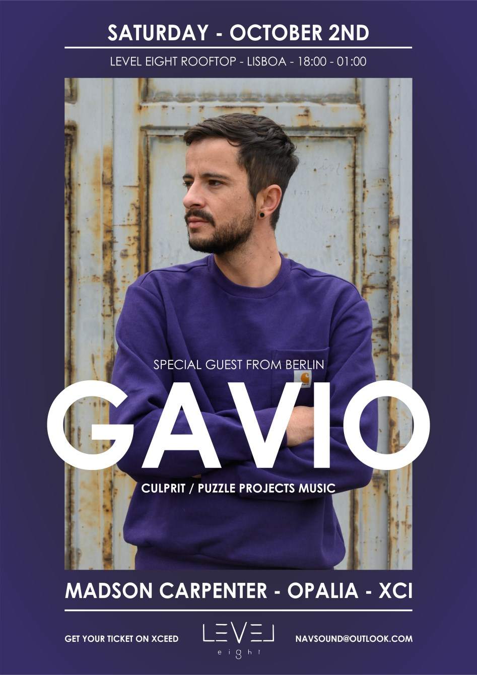 Gavio (Berlin/Madrid) at Level Eight Rooftop - フライヤー表