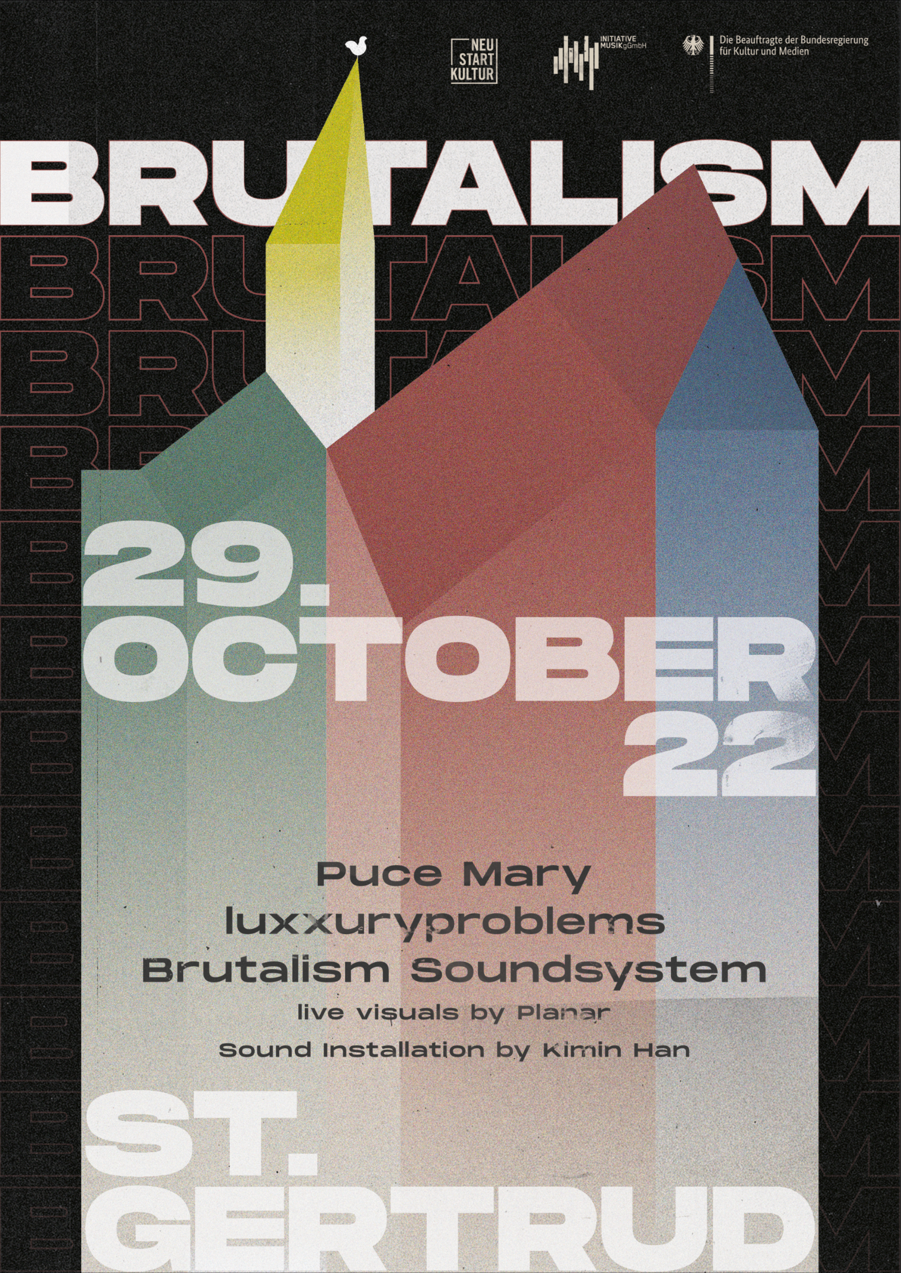 Brutalism presents Puce Mary & luxxuryproblems at St. Gertrud - Página frontal