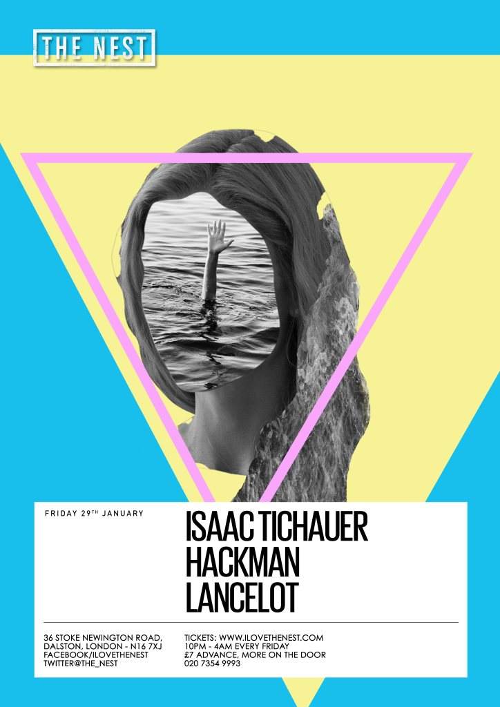 Isaac Tichauer + Hackman + Lancelot - フライヤー表