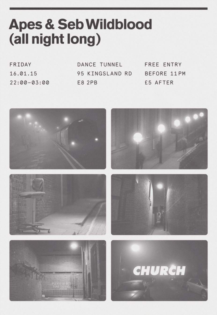 Church x Dance Tunnel with Apes & Seb Wildblood - Página frontal