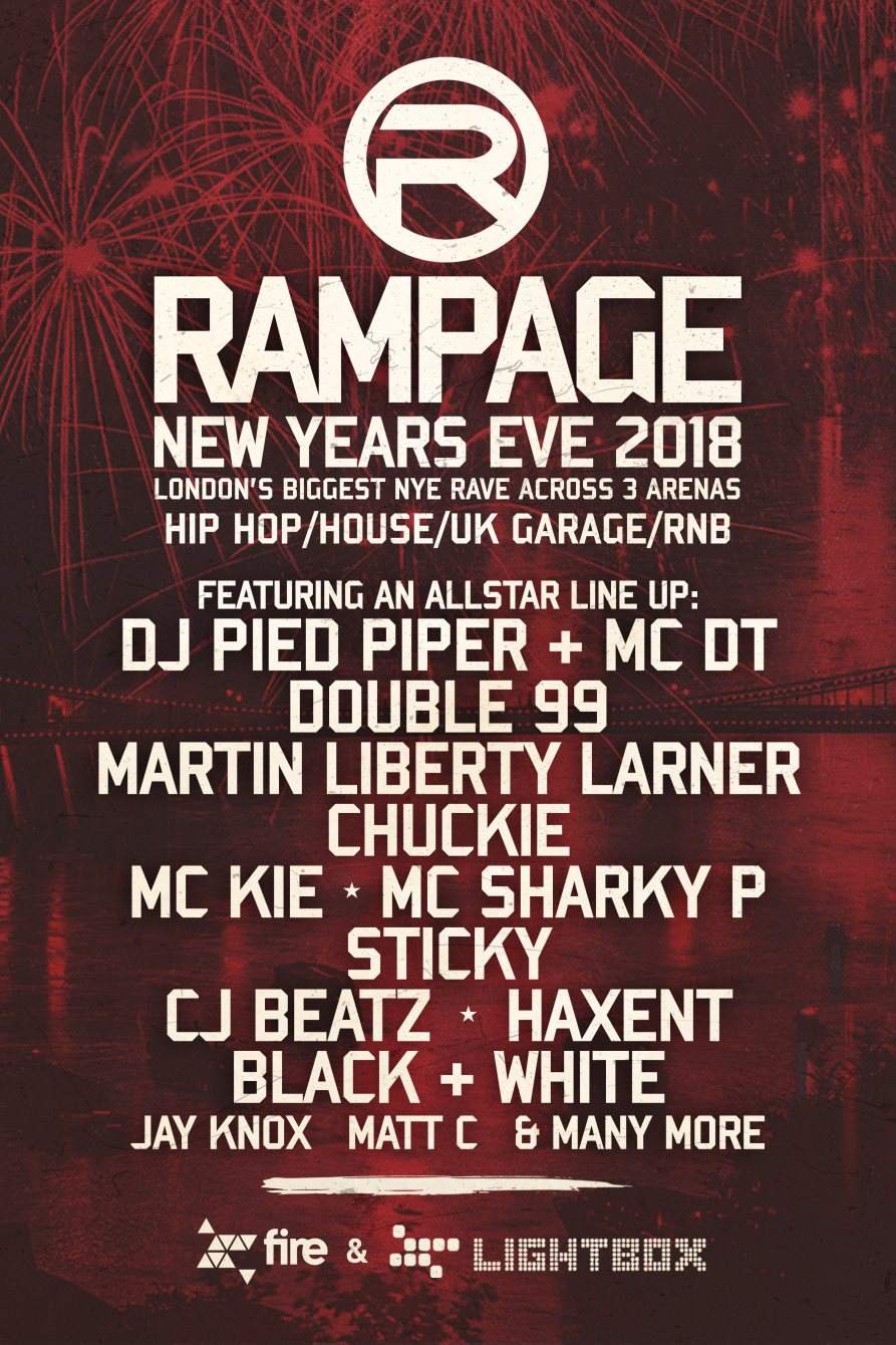 The Rampage Sound New Years Eve, Fire & Lightbox London - Página trasera