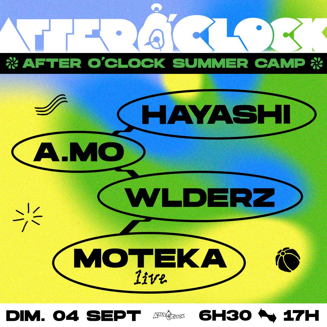 After O'Clock Summer Camp: Hayashi, A.mo, Moteka (live), Wlderz - Página frontal