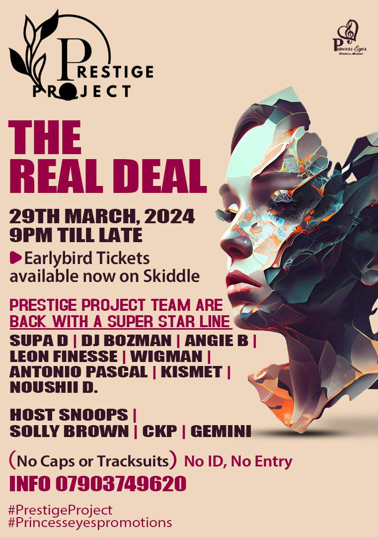 The Real Deal Prestige Project - フライヤー裏