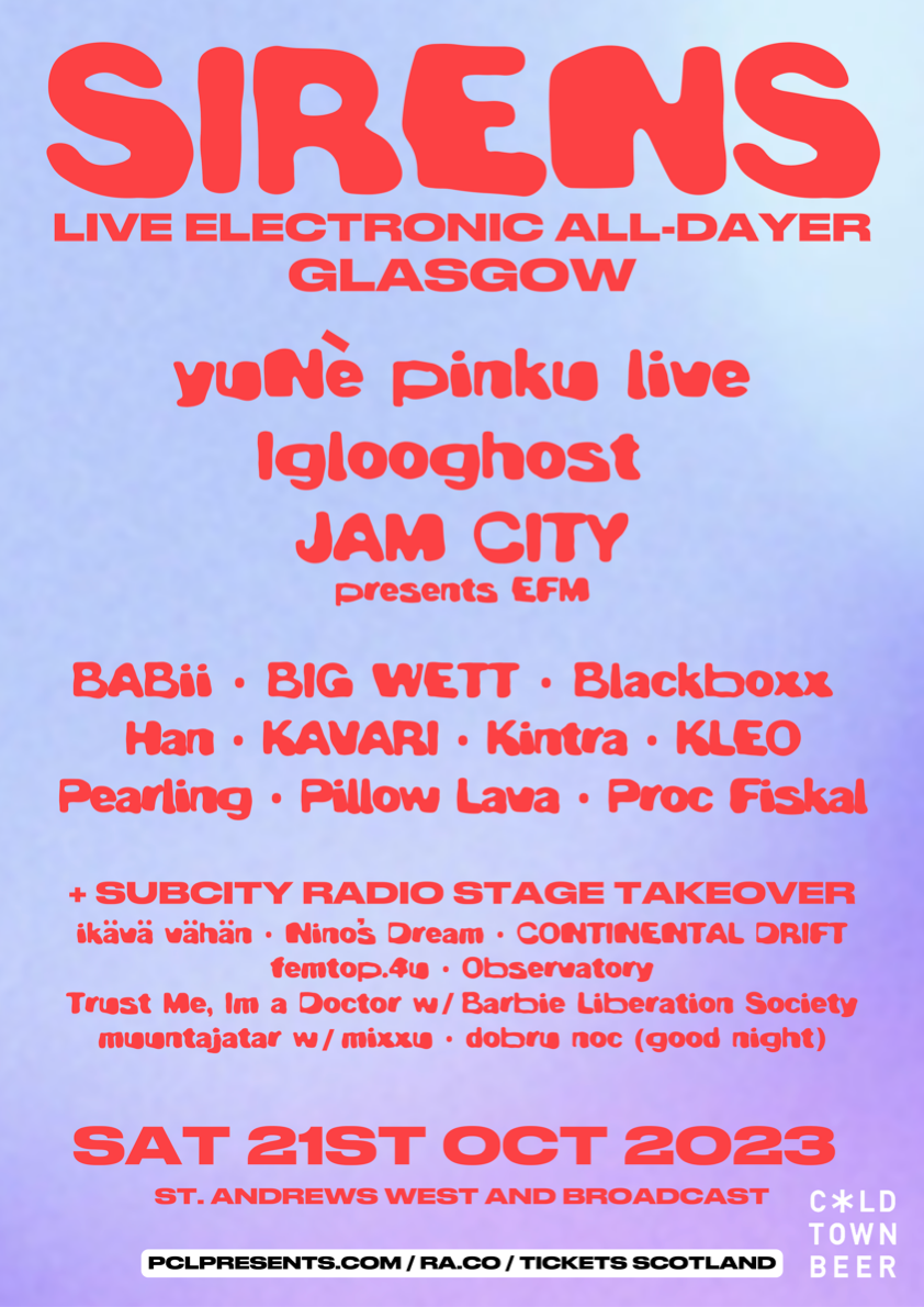 SIRENS live electronic all-dayer - フライヤー表
