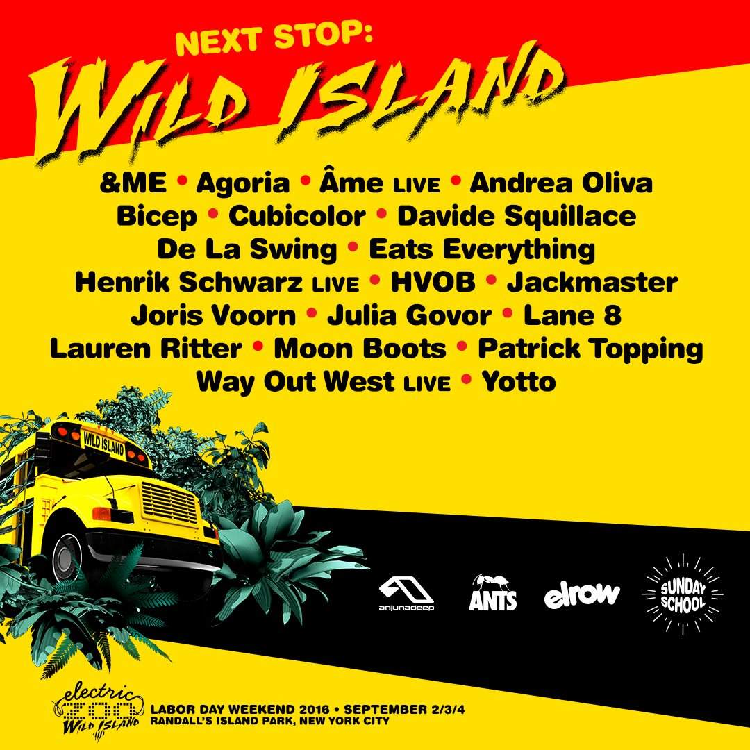 Sunday School at Electric Zoo: Wild Island with Anjunadeep, Elrow, and Ants - Página frontal