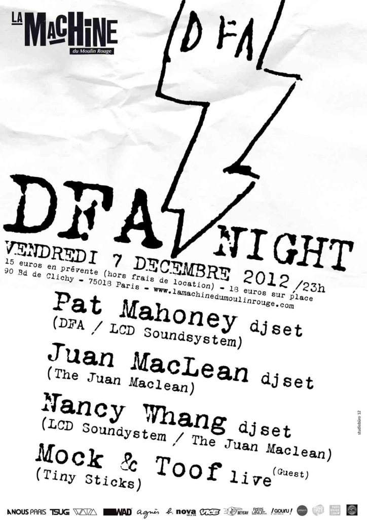 DFA Night with Juan Maclean - Pat Mahoney - Nancy Whang - Mock & Toof (Guests) - Página frontal