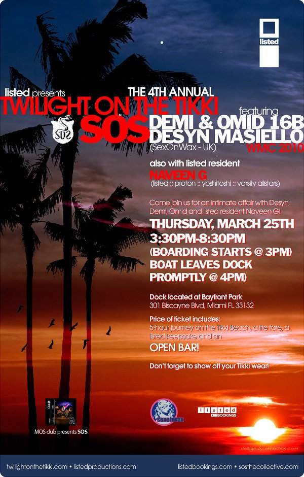Listed presents: The 4th Annual Twilight On The Tikki featuring Sos - Página frontal