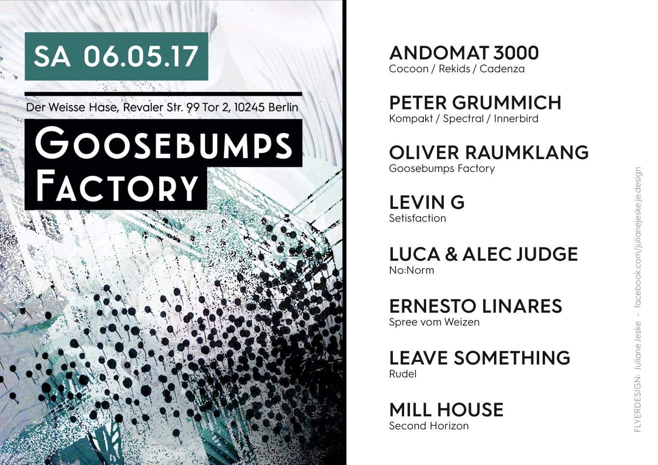 Goosebumps Factory with Andomat 3000, Peter Grummich, Oliver Raumklang, Levin G and More - フライヤー裏