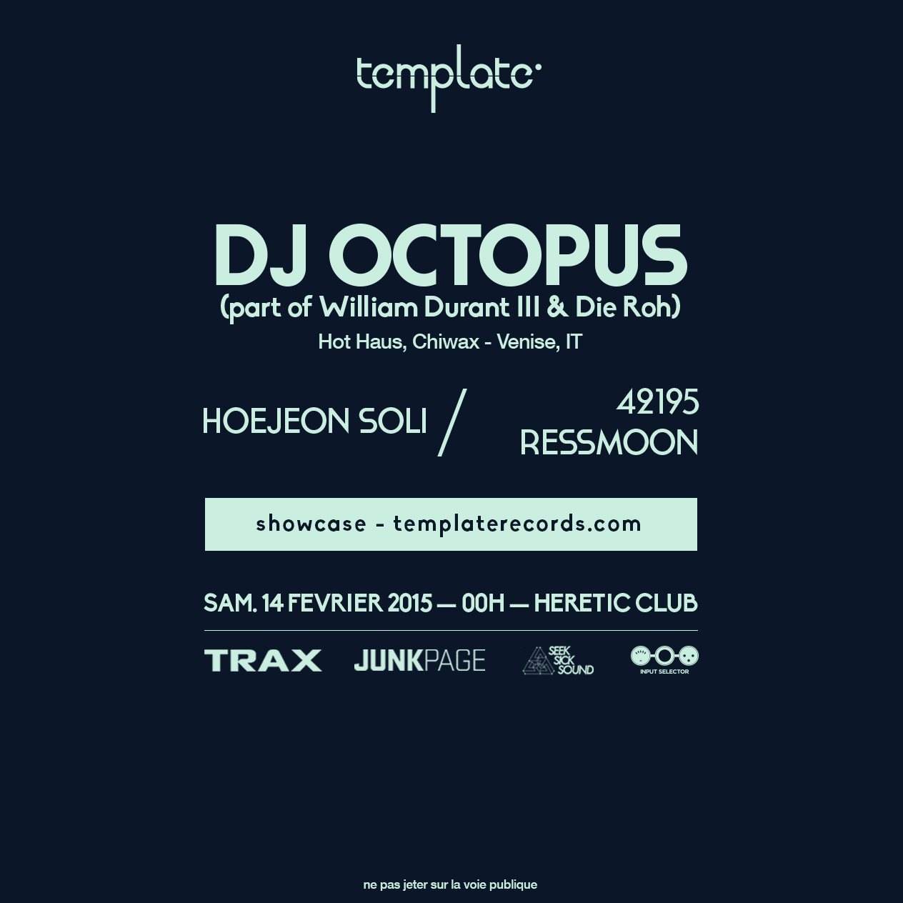 Template Showcase with DJ Octopus - フライヤー裏
