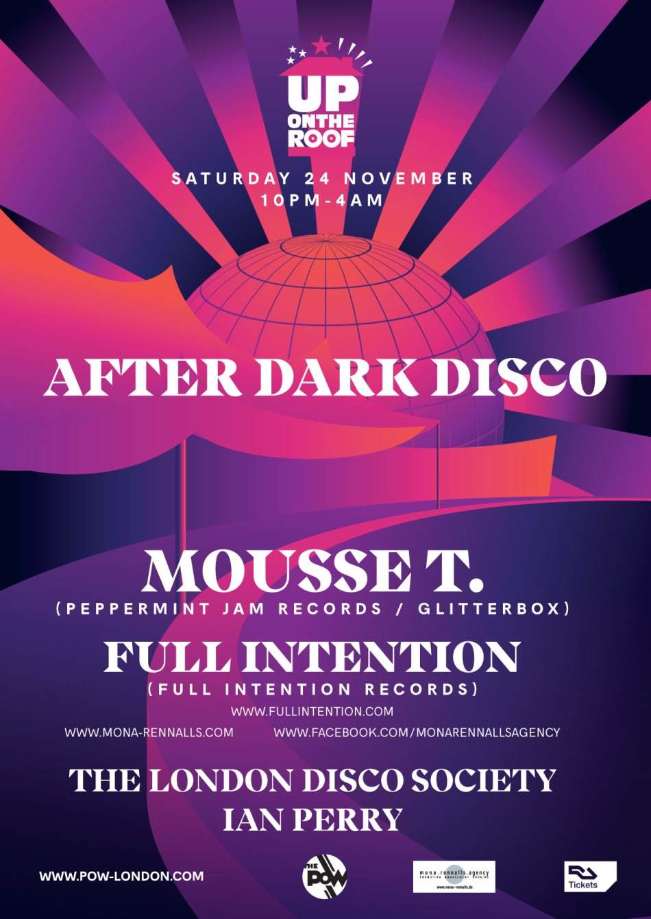Up On The Roof's After Dark Disco with Mousse T. and Full Intention - フライヤー表