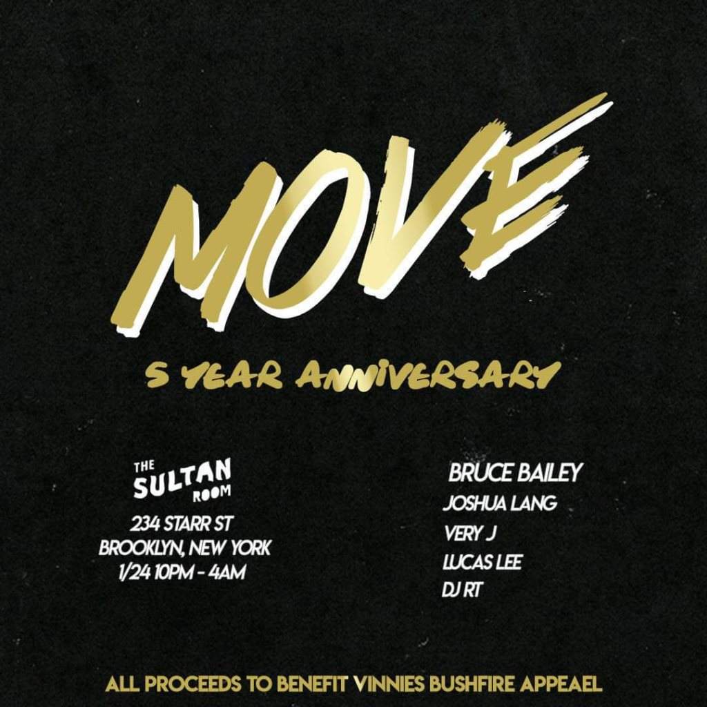 Move 5 Year Anniversary with Bruce Bailey, Joshua Lang, Very J, Lucas Lee, DJ RT - フライヤー裏