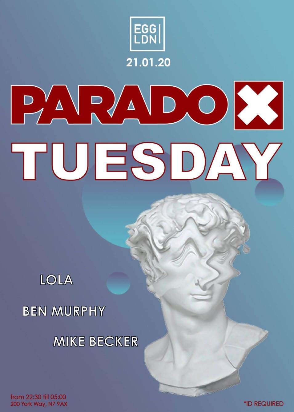 Paradox Tuesday at Egg London - フライヤー裏
