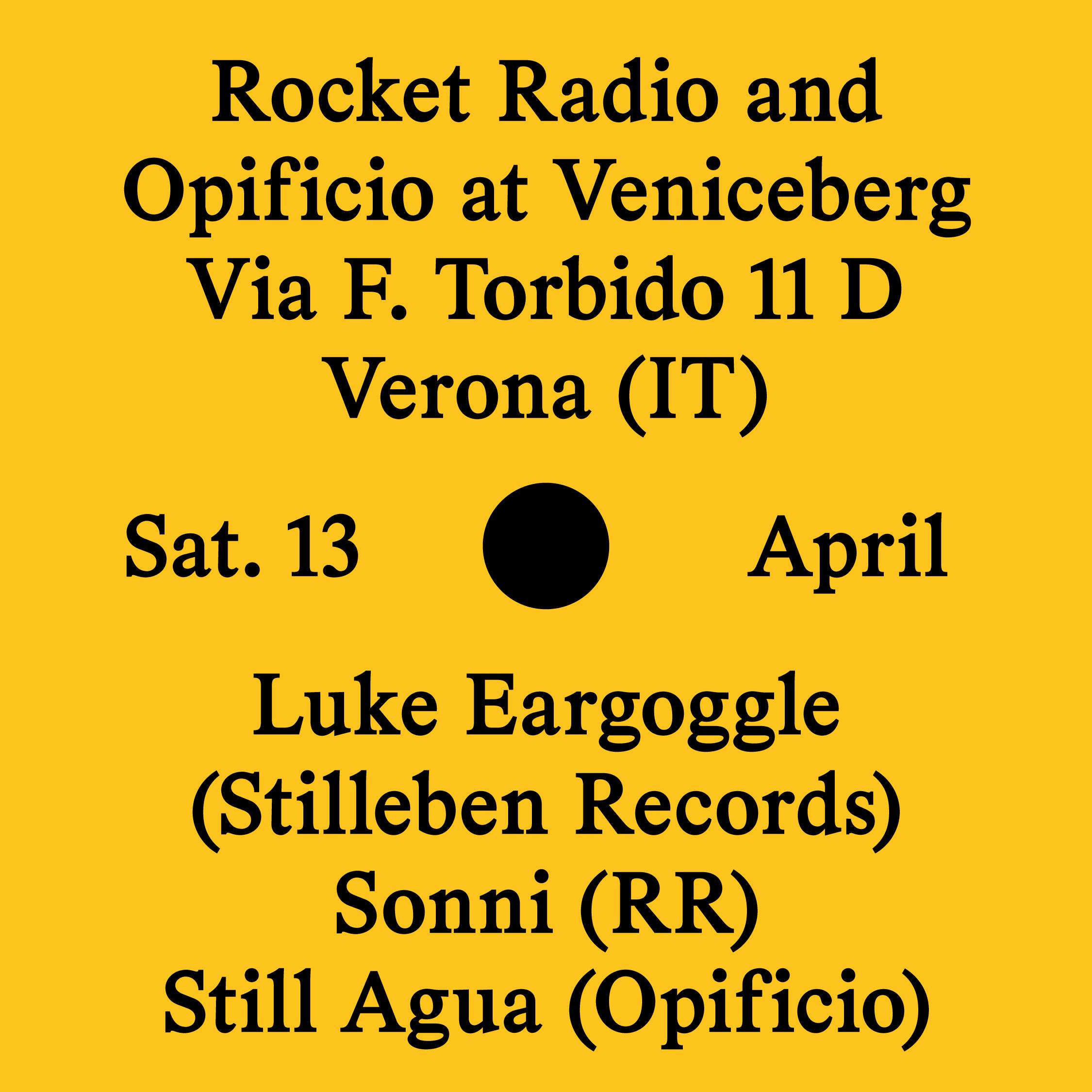 Rocket Radio & Opificio with Luke Eargoggle - フライヤー表