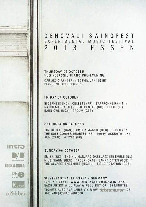 Denovali Swingfest 2013 - フライヤー表