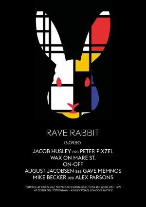 Rave Rabbit with Jacob Husley, Peter Pixzel, on-Off and Mike Becker on The Terrace at Costa Del - Página frontal