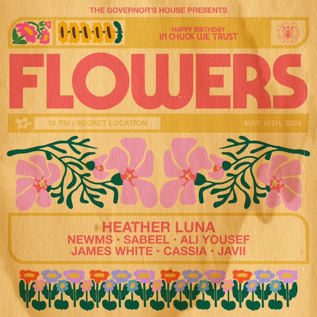 THE GOVERNOR'S HOUSE PRESENTS: FLOWERS - フライヤー裏