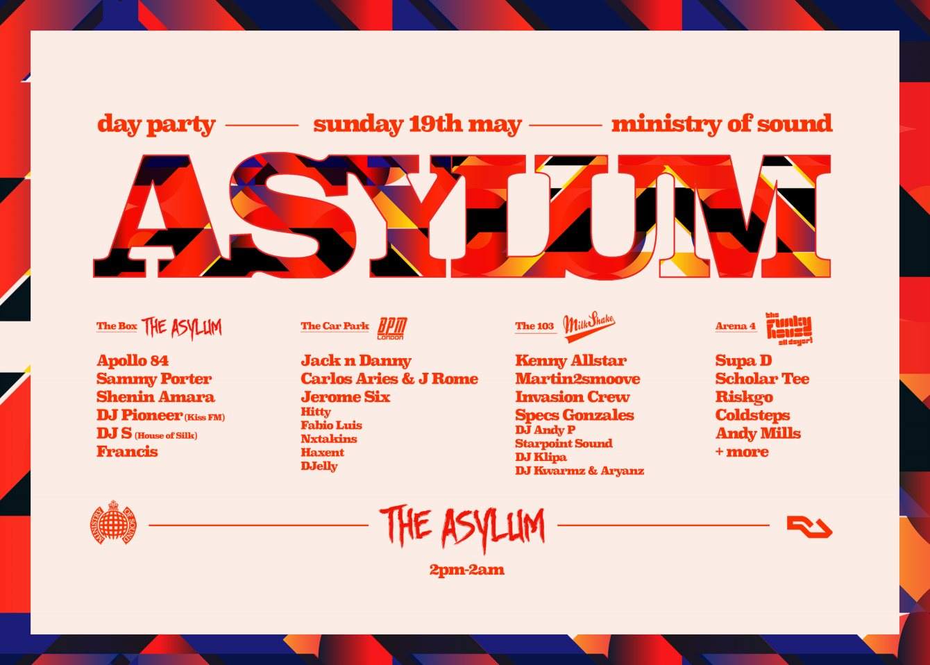 The Asylum Day Party at Ministry of Sound - フライヤー表