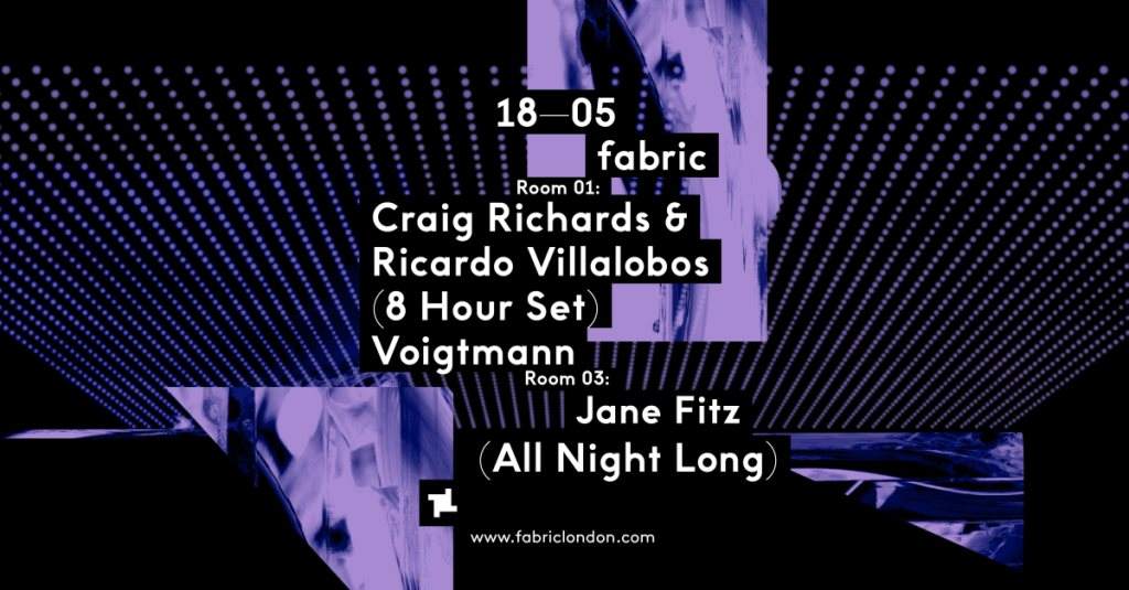 fabric: Craig Richards & Ricardo Villalobos (8 Hour Set), Jane Fitz (All Night Long) - Página frontal