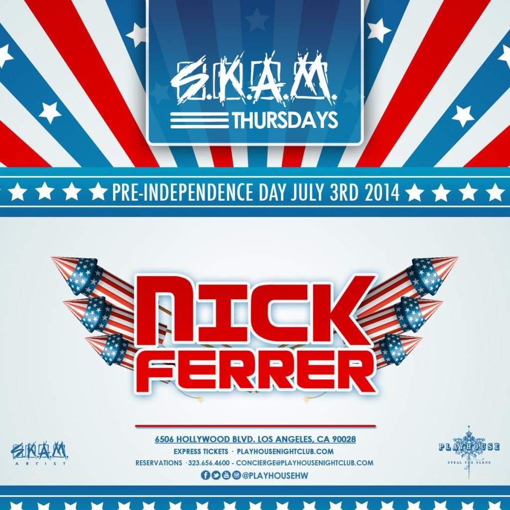 S.K.A.M. Thursdays W/ Nick Ferrer - フライヤー表